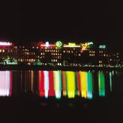 The Lakes at night